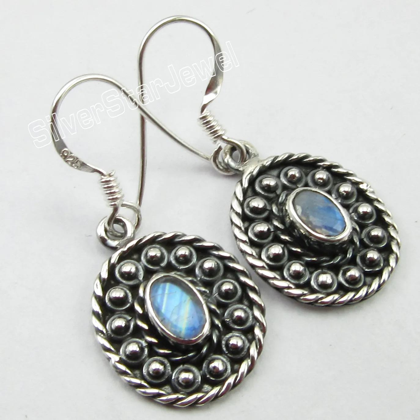 

Many Color Semi-preciouse dangle earrings india classic 1.3"’