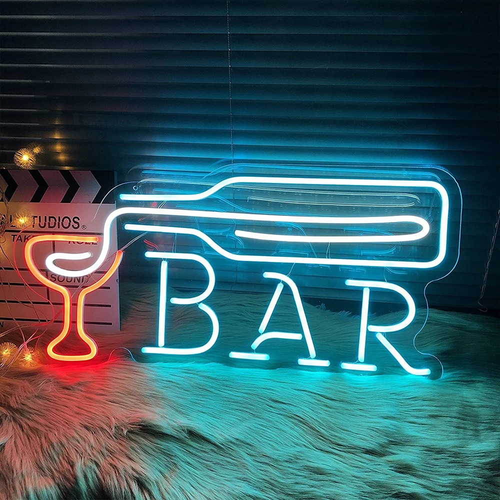 Custom Neon Sign Neon Bar Signs For Home Led Light For Wedding Party Bedroom Wall Decoration Personalized Shop Store Name Design