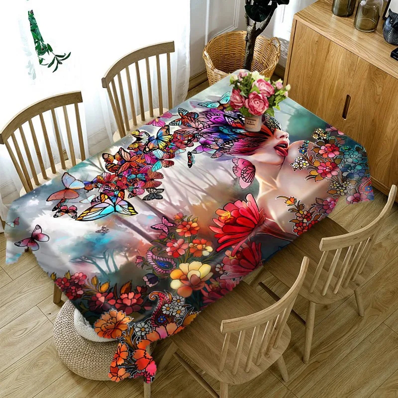 Dresser tablecloth Waterproof 3D rectangle table cover banquet  round table cloth customized size princess  Cushion cover