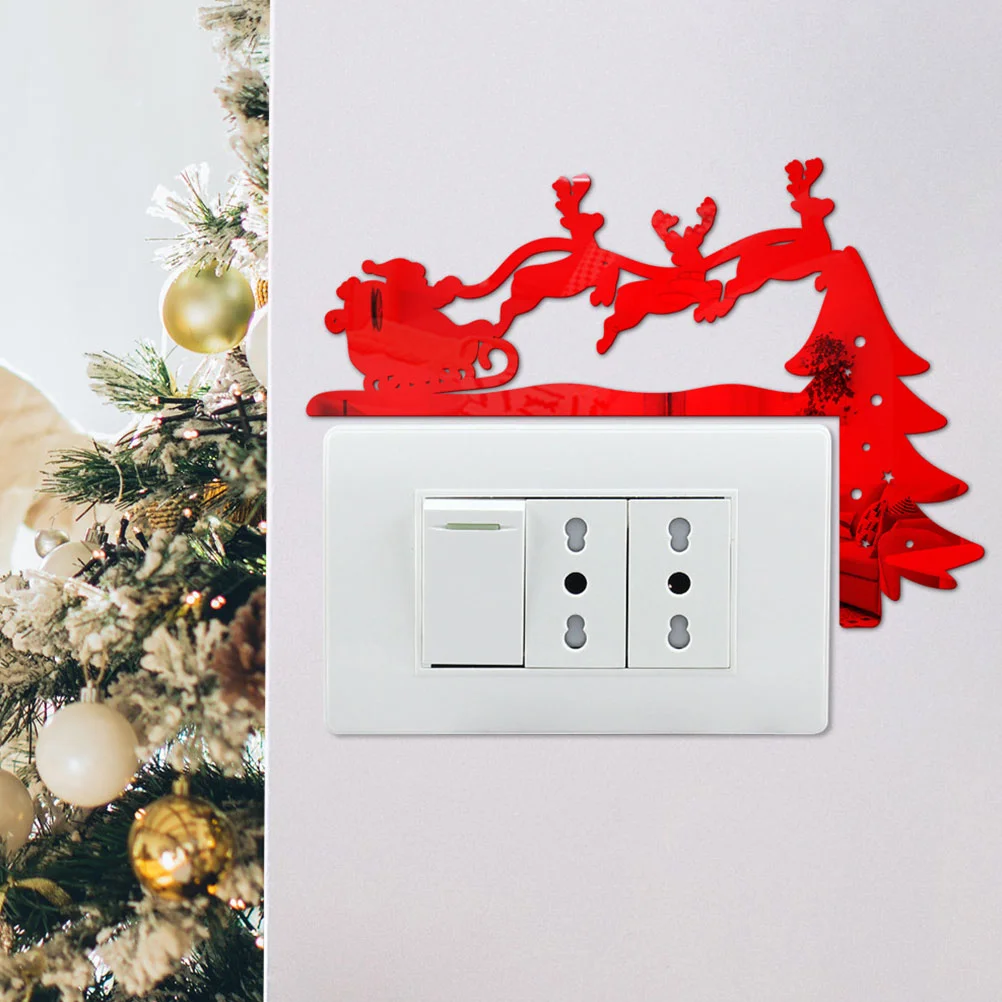 

16 Santa Elk Switch Stickers Wall Stickers Christmas Living Room Decorative Switch Wall Decals
