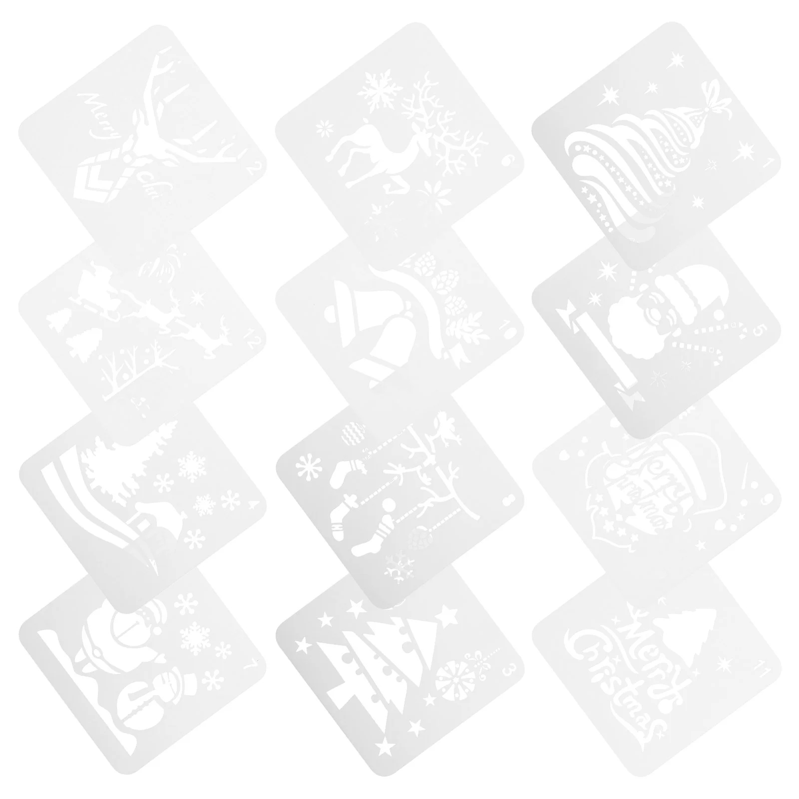 12 шт. декор для счета рождественские тематические трафареты шаблоны рисования