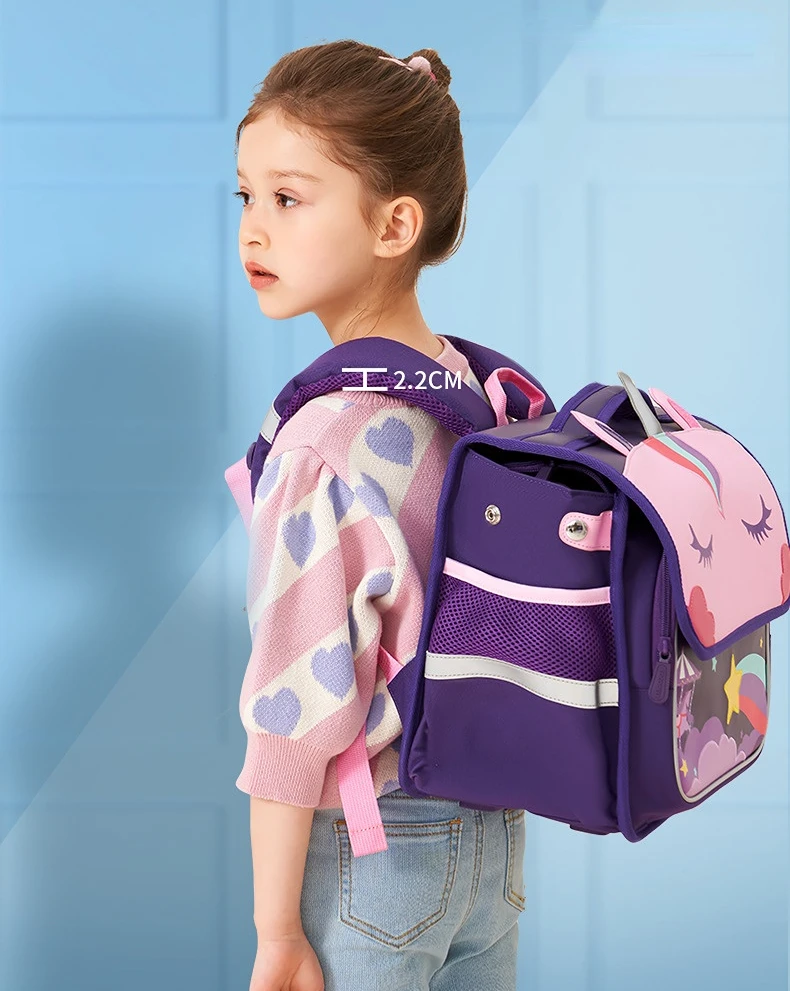 Girls Boys British Style Horizontal Grade 3-6 Students School Bags New Cute Cartoon Unicorn Dinosaur Children Fashion Backpacks