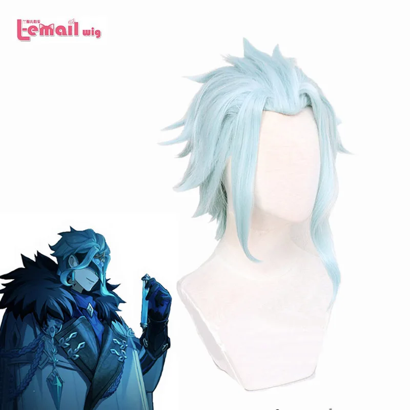 

L-email wig Synthetic Hair Dottore Cosplay Wig Genshin Impact Fatui Wigs 40cm Long Mixed Colored Heat Resistant Wigs