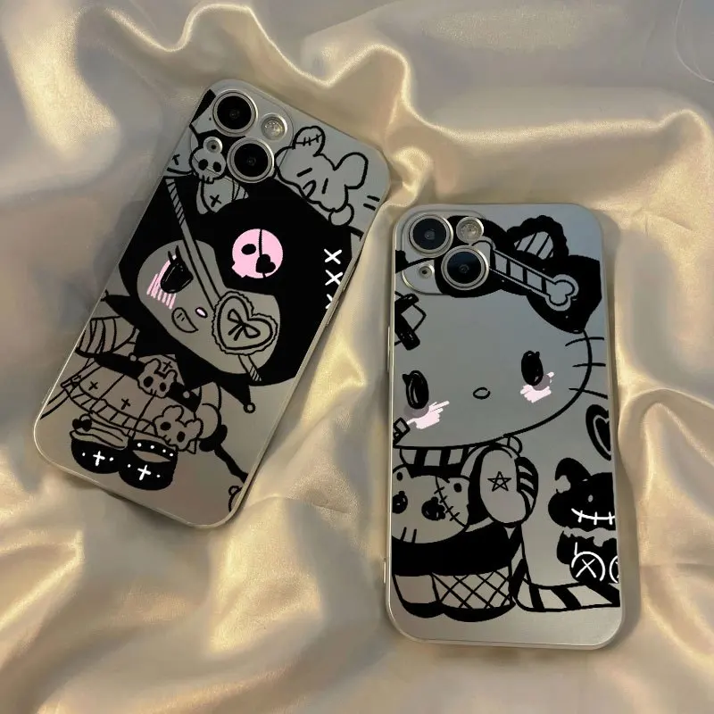 

Kawaii Sanrio Phone Cases Kuromi Accessories Cute Beauty Cartoon Anime Apply Iphone1314Promax1211 Drop-Proof Toys for Girls Gift