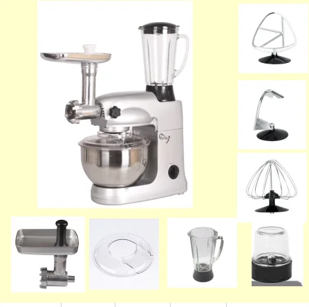 Электрический кухонный миксер для выпечки 220 В серебристый/красный цвет