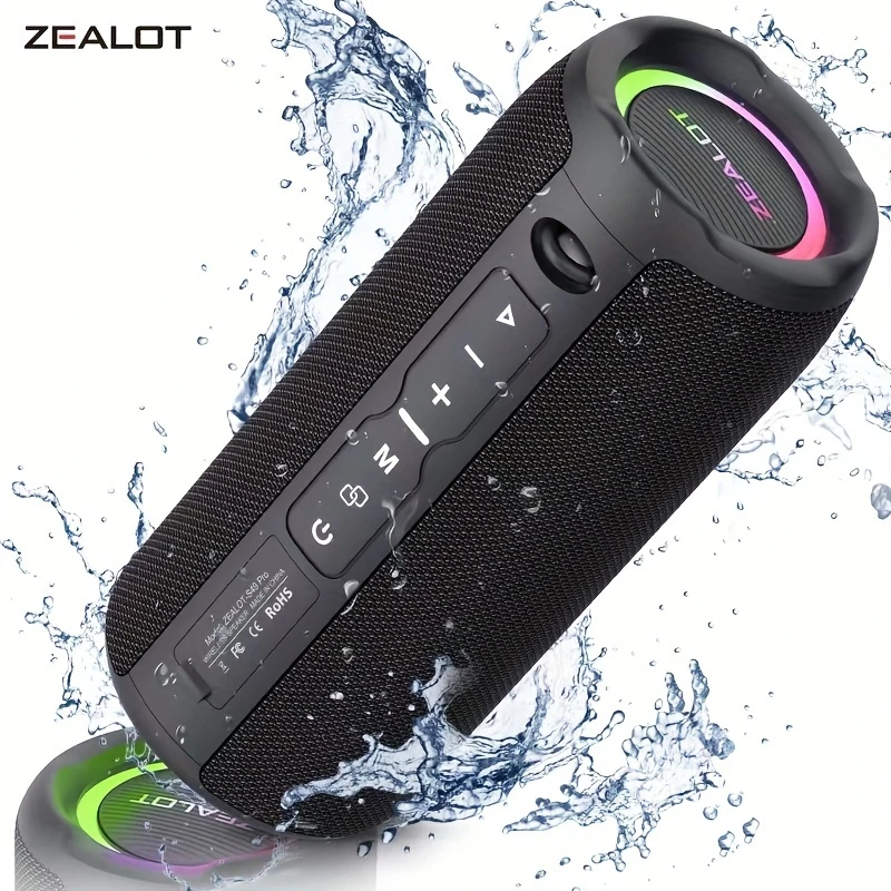 ZEALOT S49PRO портативные Bluetooth колонки 20 Вт IPX6 Водонепроницаемый беспроводной бас RGB