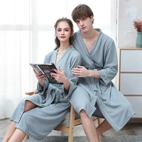spring summer couple nightgown plus size pajamas set sleep top cotton robe bathrobe autumn pajamas loose soft free shipping new