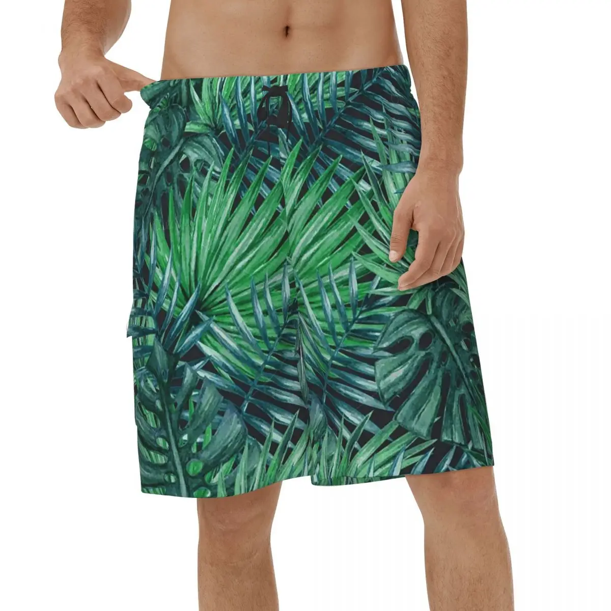 

Palm Tropical Leaves Shorts 3D Men's Swimming Shorts Cactus Monstera Casual Men Briefs