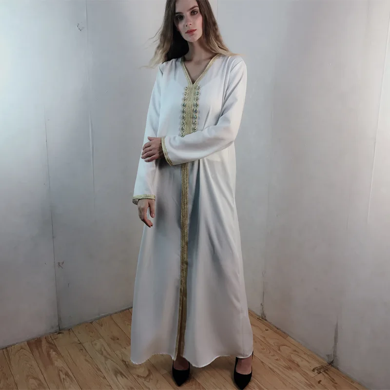 Wepbel Muslim Dress Islamic Clothing Abaya Ramadan Dubai Women's Abaya Long Dress Diamond Dress Djellaba Turkey Caftan Robe