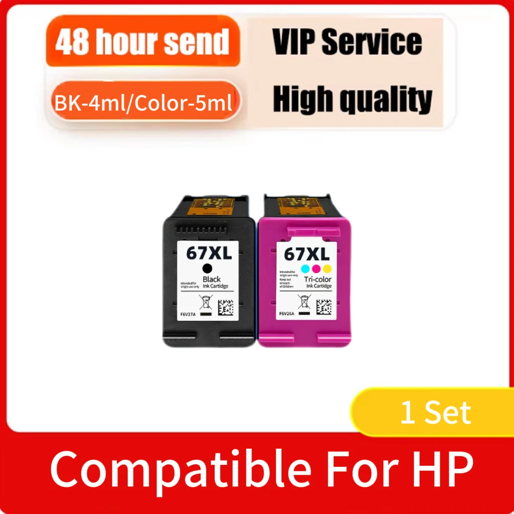Фото Чернильные картриджи 67XL, совместимые с принтерами HP 67 67XL Deskjet 2723 1225 2755 4152 4155 4158 4200 Envy 6030 6052 6055 6058 6400 №2