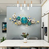 creative luxury wall clock living room dining room sofa background home wall decoration iron solid wood wall hanging large
