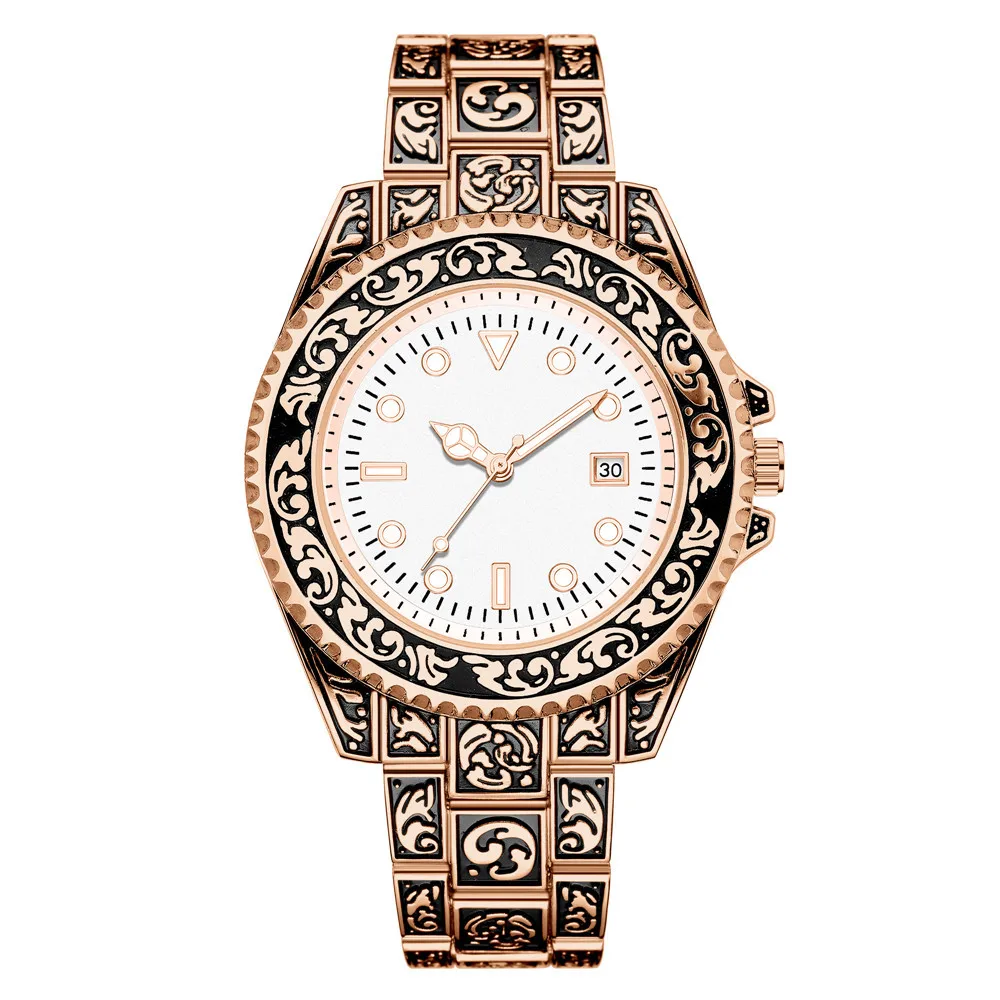 New Vintage Watch Men silver Wrist Watches 2022 Brand Clock Stainless Steel Sculpture Calendar Fashion Quartz Wristwatches Reloj images - 6