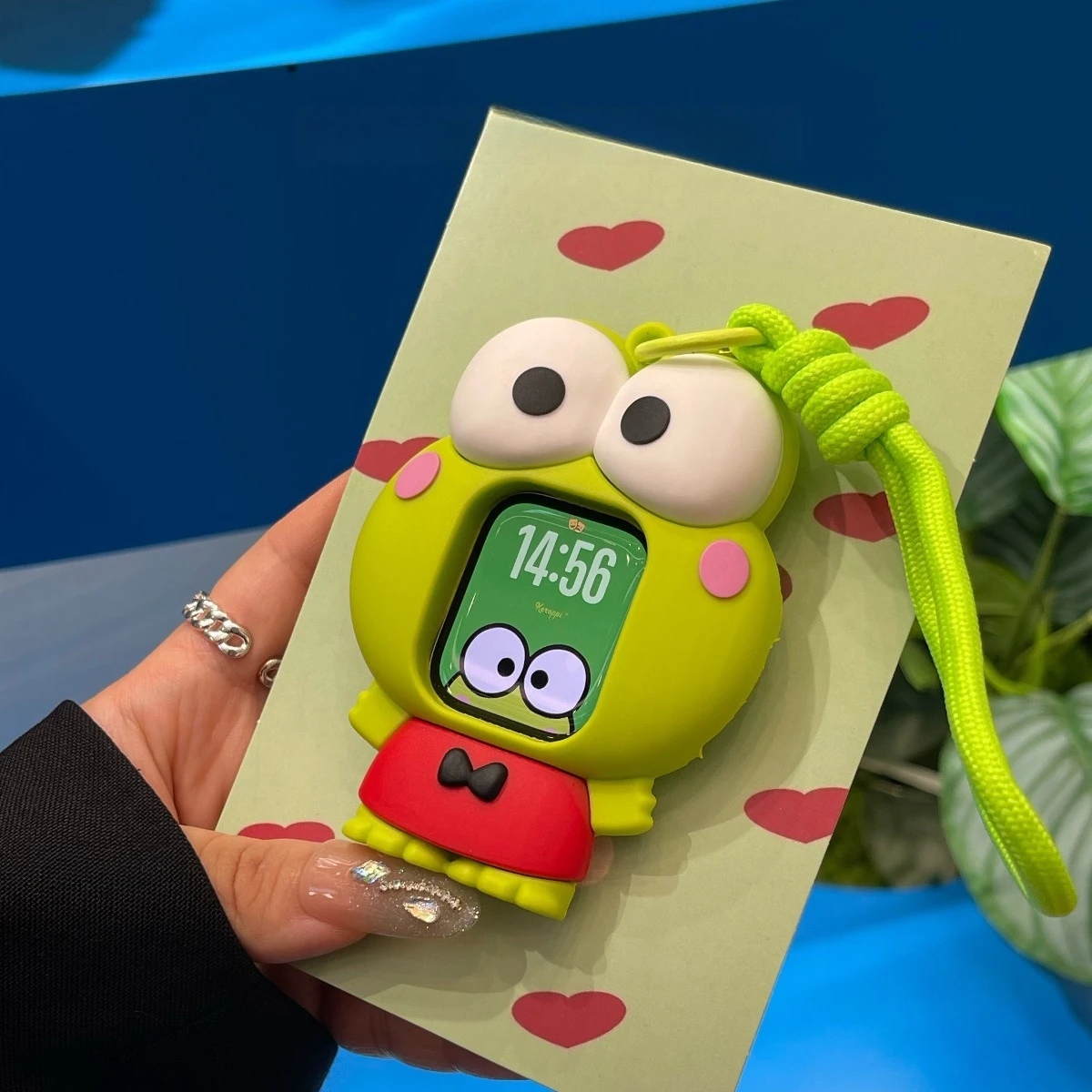 Фото Защитный чехол-ремешок в стиле аниме Sanrio Keroppi для Apple Watch S11, защитный чехол для Iwatchs9-6s10 Generation, мягкий чехол №5