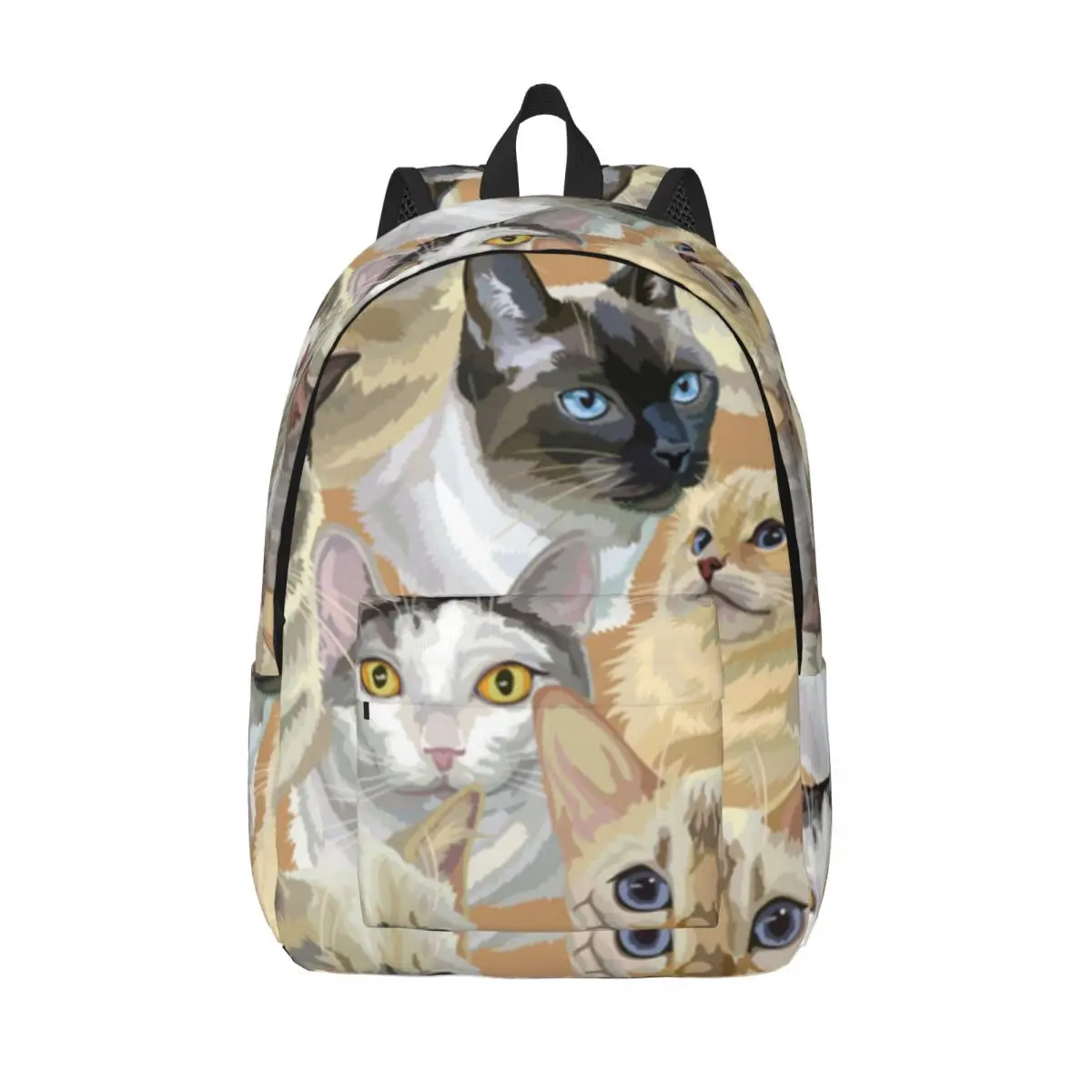 

Schoolbag Student Backpack Cats Breeds Portraits Shoulder Backpack Laptop Bag School Backpack