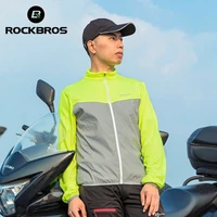 rockbros reflective cycling jacket jersey men breathable night running mtb mountain bicycle wind jackets bike windbreaker coat