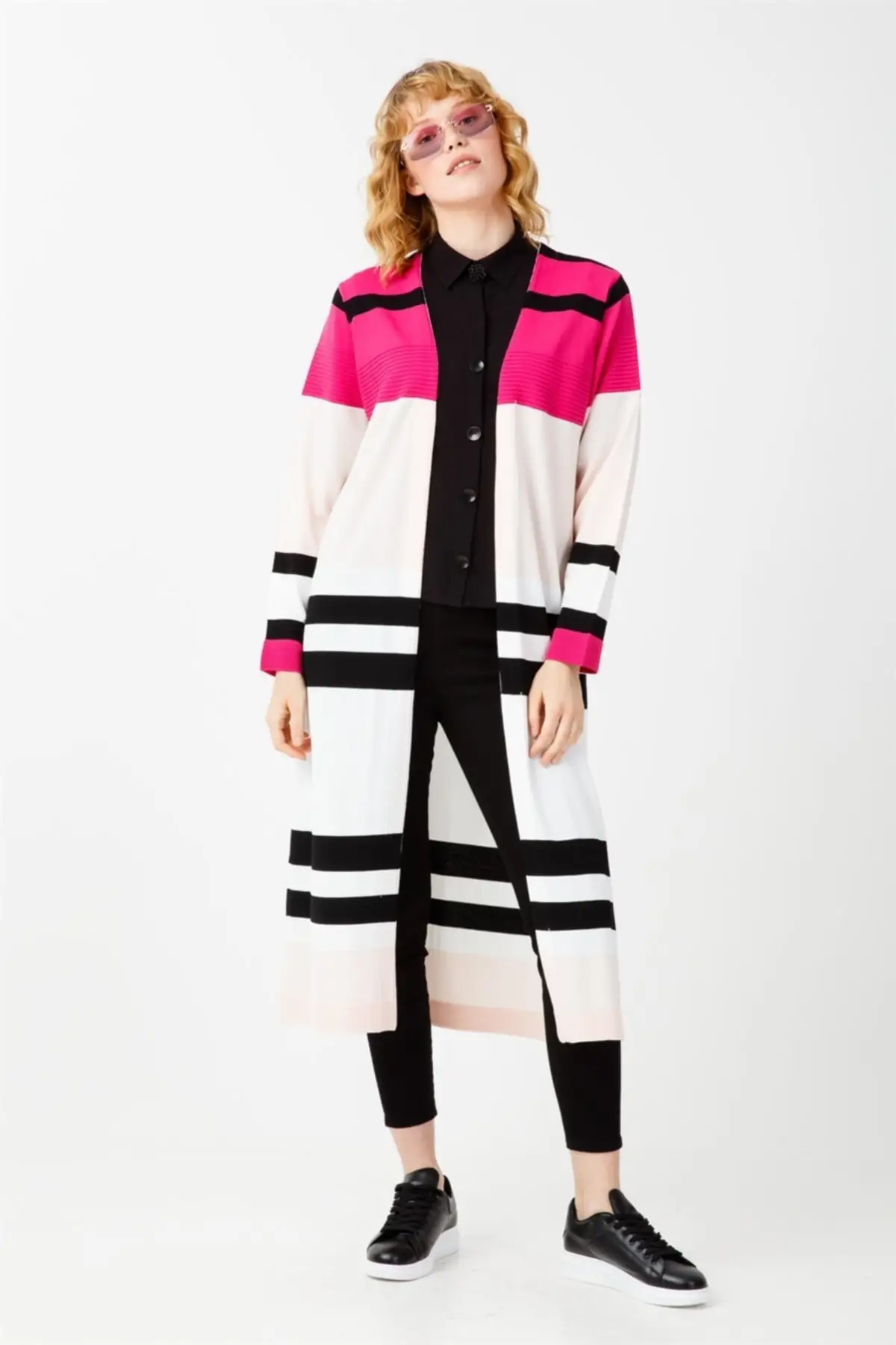 

Women's Cardigan Striped Rayon Long Casual Knitted Quality Fashion Cardigan Sweaters Loose Sweater Jumper