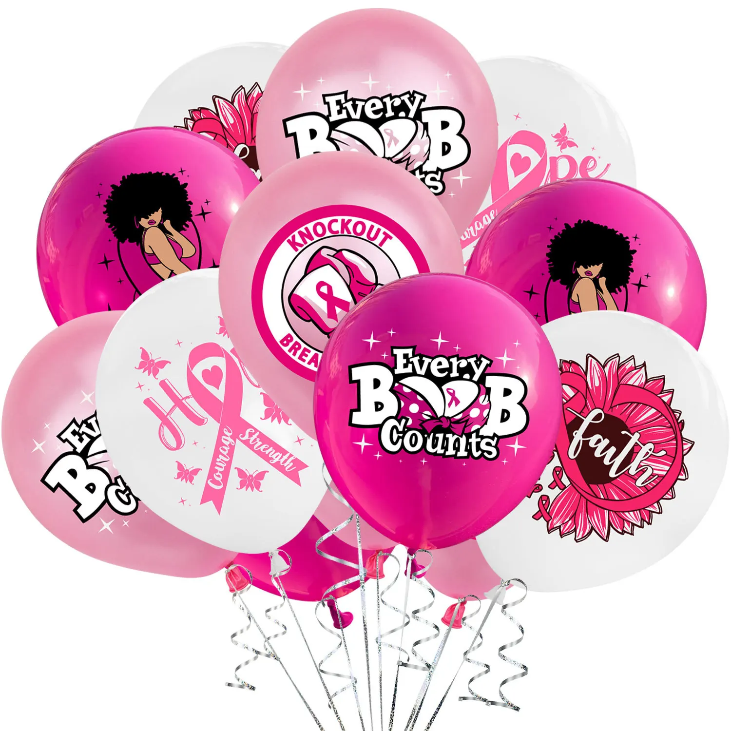 

Breast Cancer Awareness Pink Balloons Hanging Balloons Breast Cance Porch Sign for Breast Cancer Party Favor Decoration Supplies
