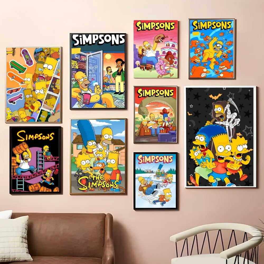 

Cartoon T-The Cool S-Simpsons Good Quality Poster Self-adhesive Art Poster Retro aper Sticker DIY Room Cafe Vintage Decorative