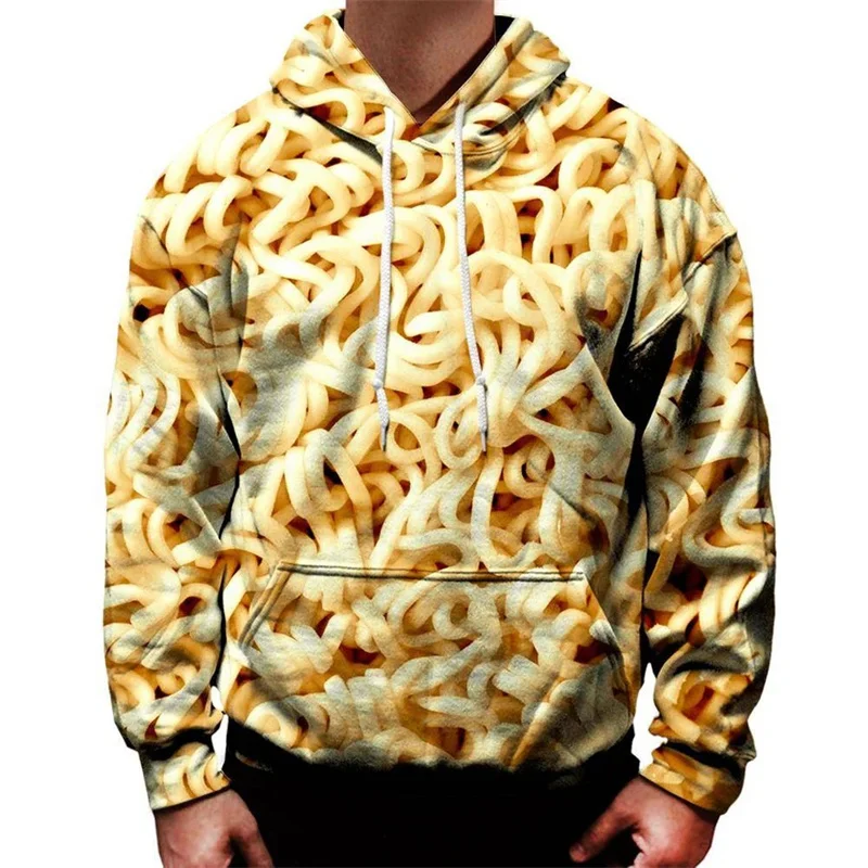 Donut Food Hoodie Men's Clothes 3D Print Gold Stripes Long Sleeve Sweatshirt Street Wear Harajuku Fun Cat Autumn Trend Hoodies
