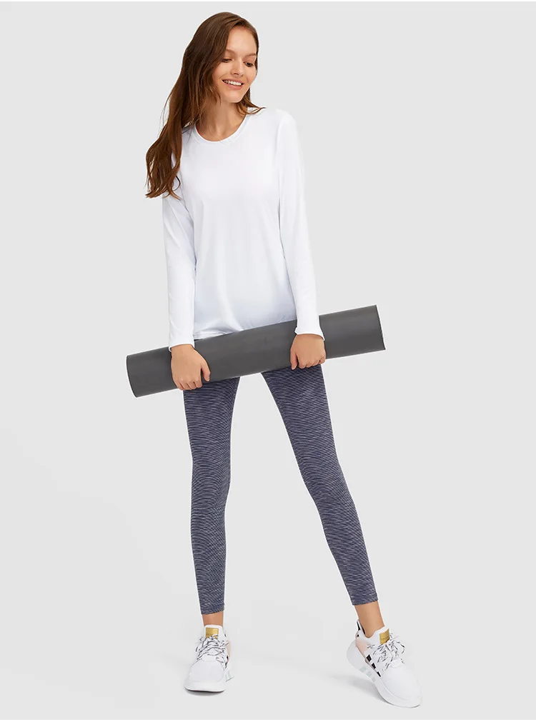 LuluWomen's Long Sleeve Top Gym Shirt Womens Clothing Crop Top Breathable Outdoor Jogging Workout Blouses Sportswear T-shirt