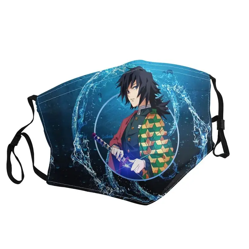 

Demon Slayer Giyu Tomioka Washable Unisex Mouth Face Mask Kimetsu No Yaiba Anime Dustproof Protection Cover Respirator Muffle