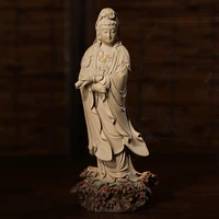 guanyin statue of buddha in the home worship guanyin ornaments in the living room iron ball stone hand carved crafts