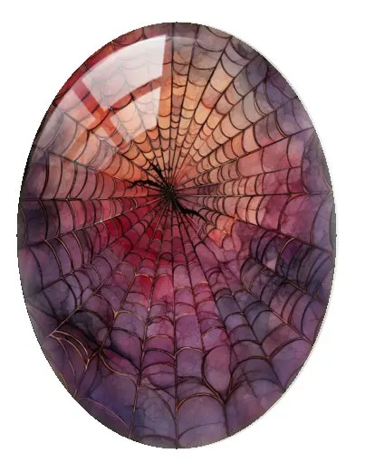 10 шт./лот Хэллоуин готика темная паутина овальная фотография стеклянный кабошон