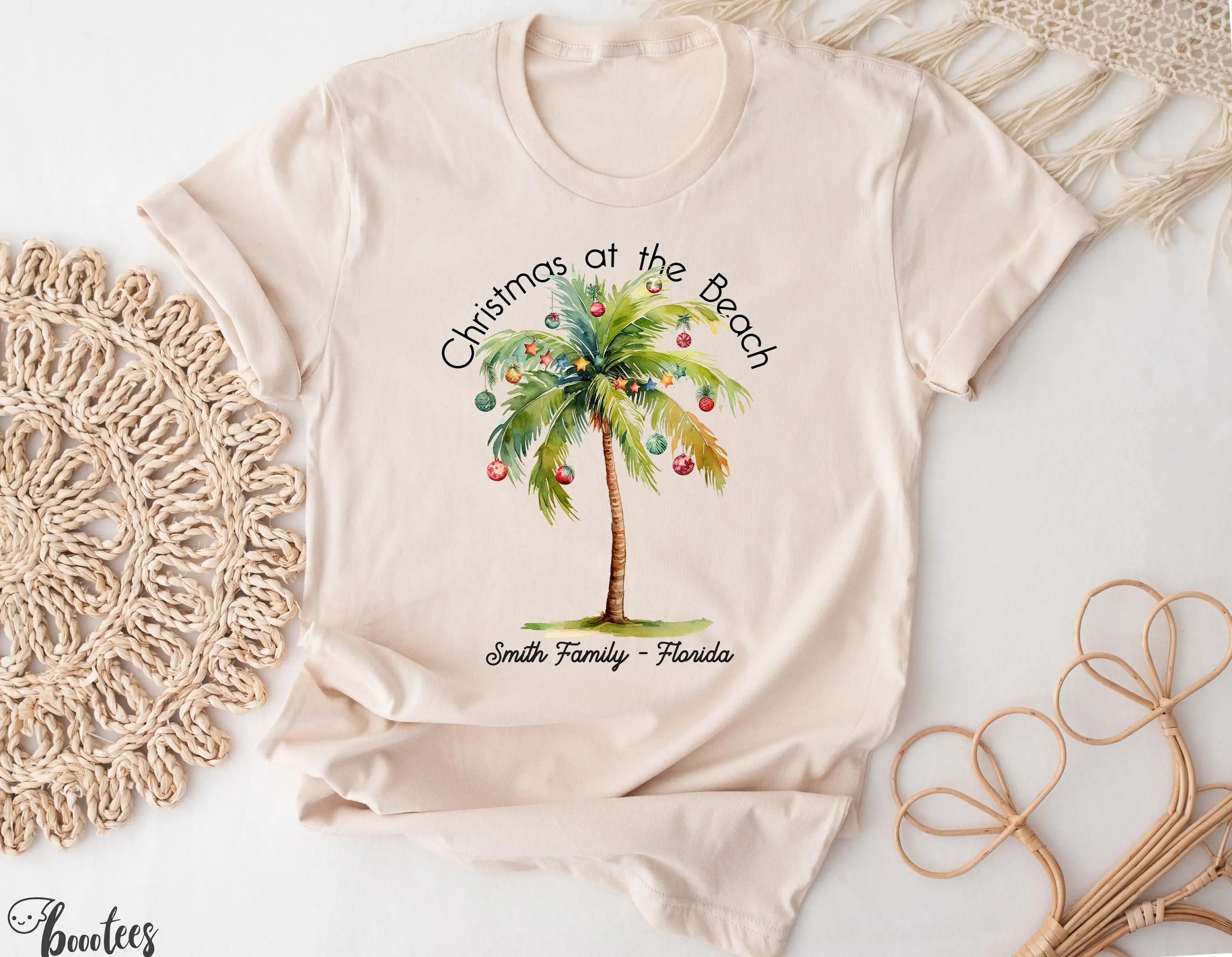 Футболка Рождество на пляже рубашки для семейной поездки взрослых дам и детей