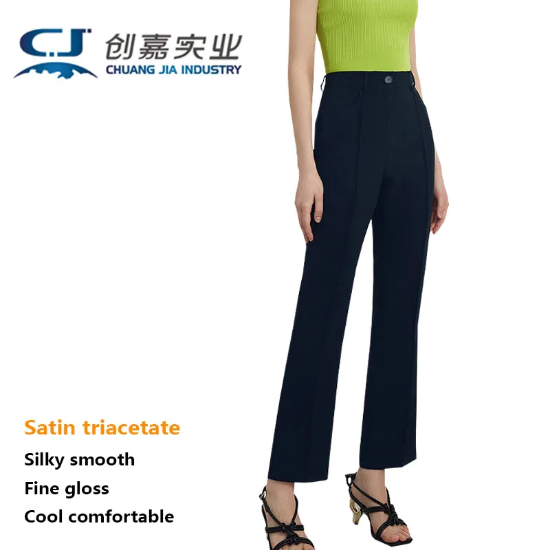 Светильник Роскошные триацетатные Сатиновые женские брюки темно-синие