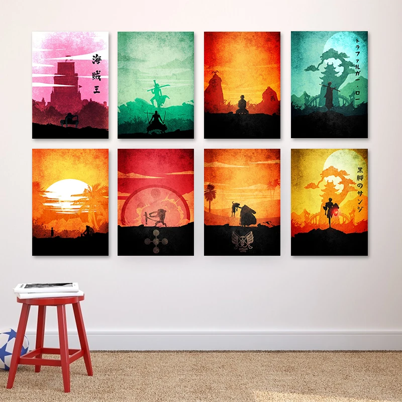 

Japanese Anime Series One Piece Canvas Painting Minimalist Poster Wall Art Nordic Print Bedroom Living Room Home Decor Cuadros