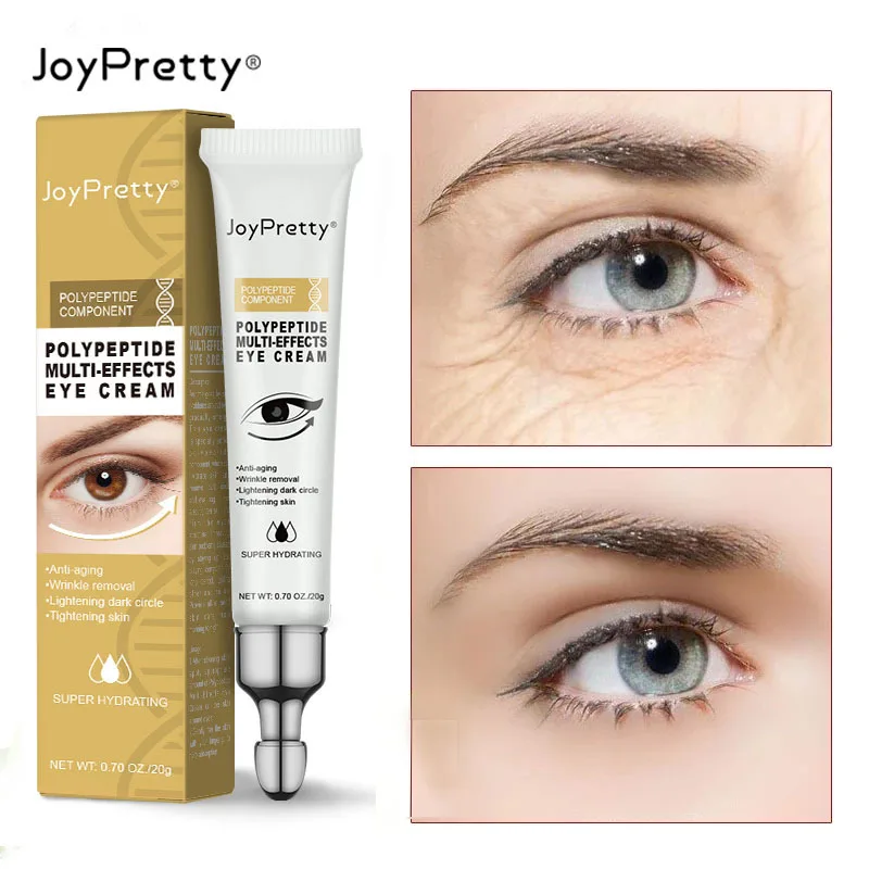 JoyPretty Polypeptide Eye Cream Moisturizing Anti-Wrinkle Fade Dark Circles Remove Eye Bags Fat Grain Firming Skin Care 20g