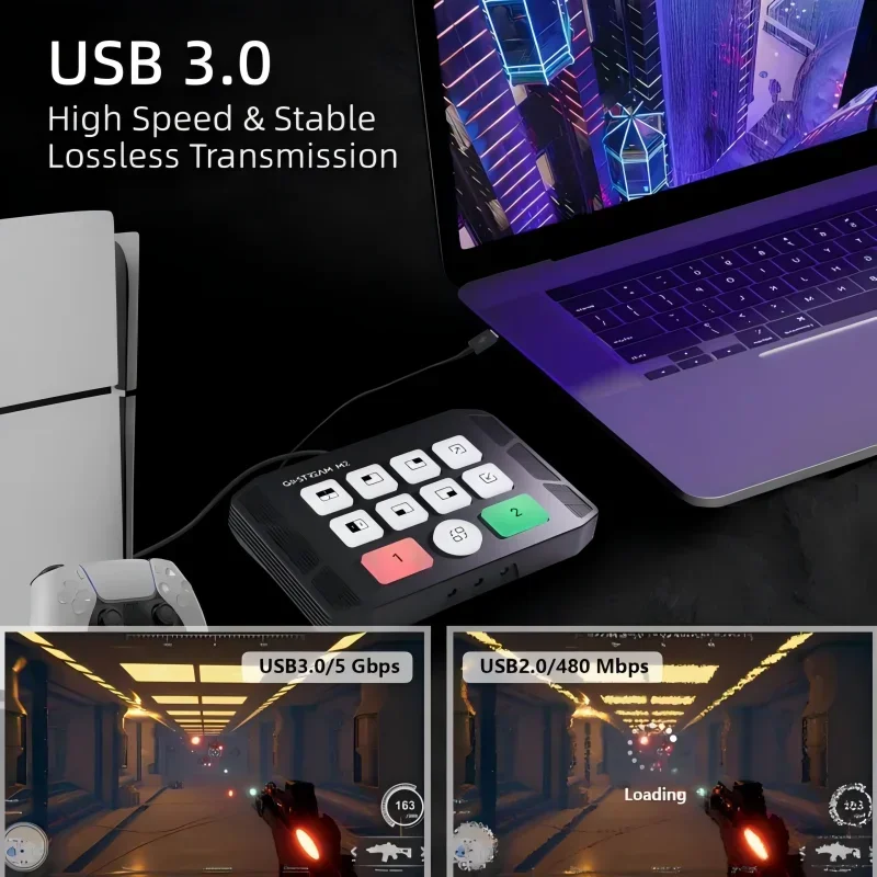 OSEE Gostream M2 2-канальный двухбитный 4K двойной экран 3 5 мм аудиовход USB 0 HDMI
