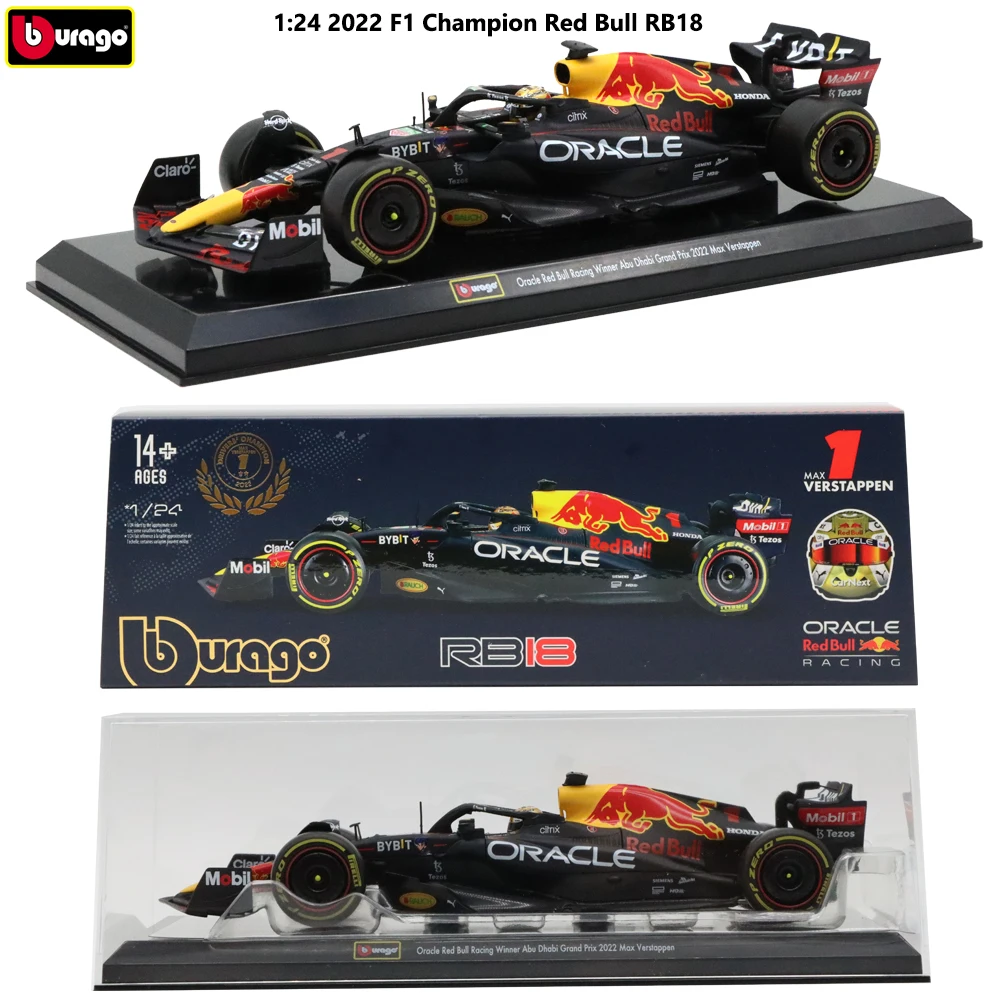 Bburago 2022 F1 Чемпион Red Bull RB18 Racing 1:24 сплав игрушечные модели автомобилей Abu dBi Grand Prix Verstappen Перес Формула 1 гонки