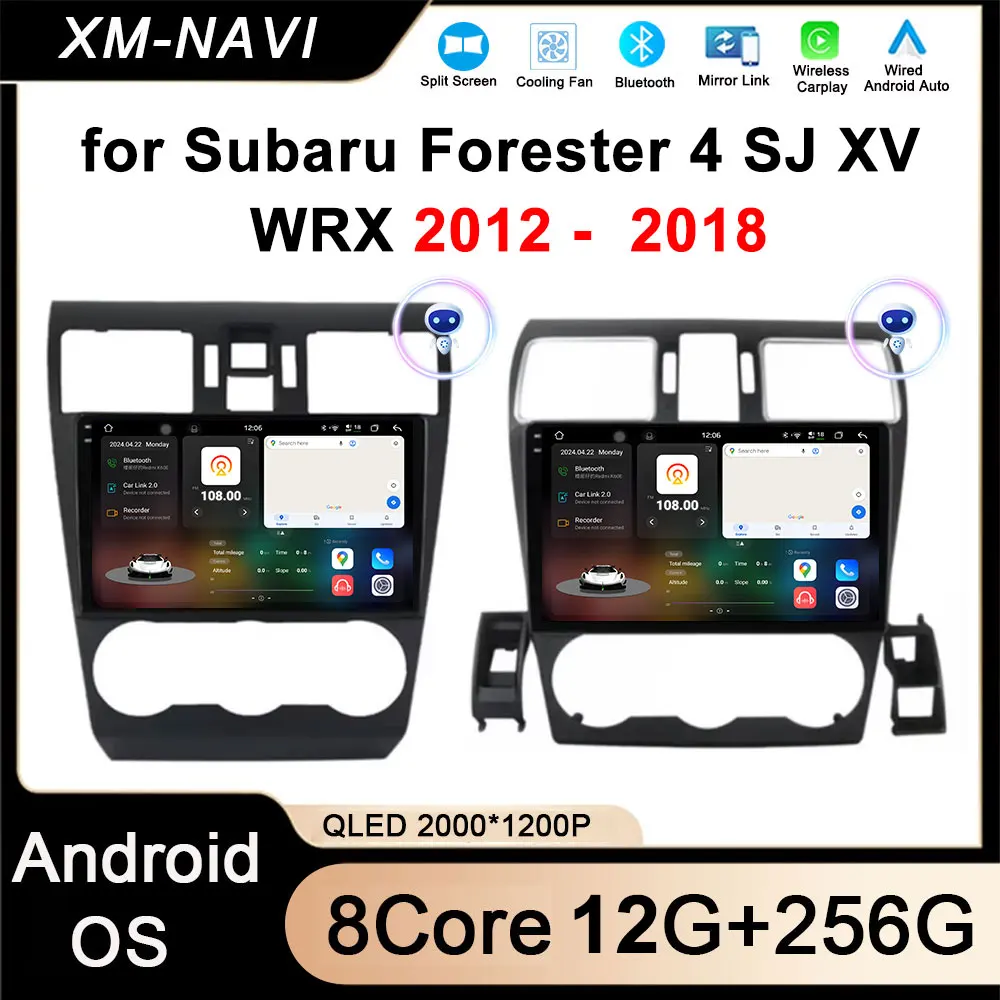 Автомобильный радиоприемник Android 14 мультимедийный плеер для Subaru Forester 4 SJ XV WRX 2012-2015