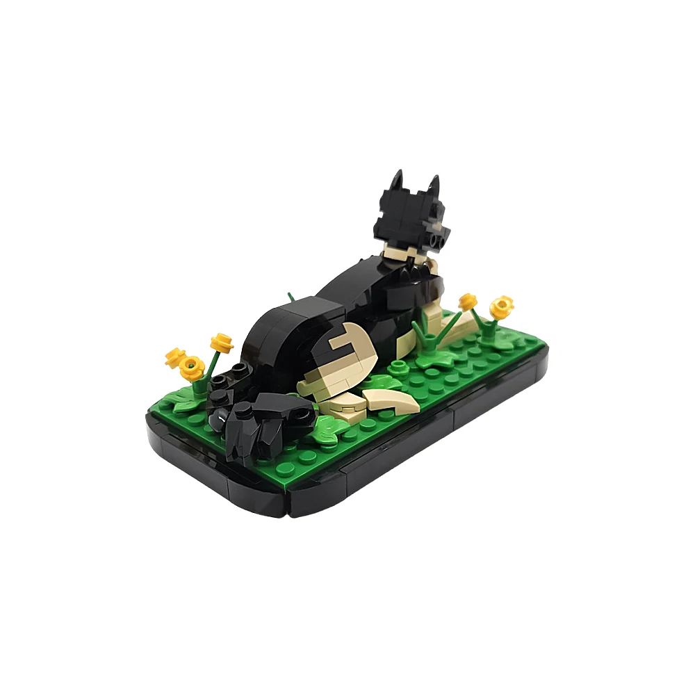 Строительные блоки MOC-185618 Sasha немецкой овчарки фигурка животного орнамент