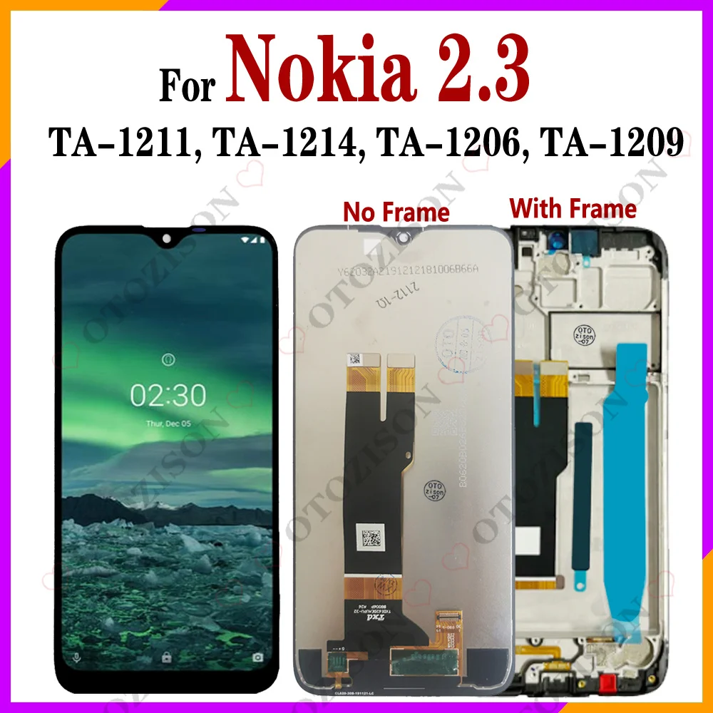 6 2 &quotдля Nokia 2.3 ЖК-дисплей с рамкой экрана TA-1211 TA-1214 TA-1206 TA-1209 сенсорным