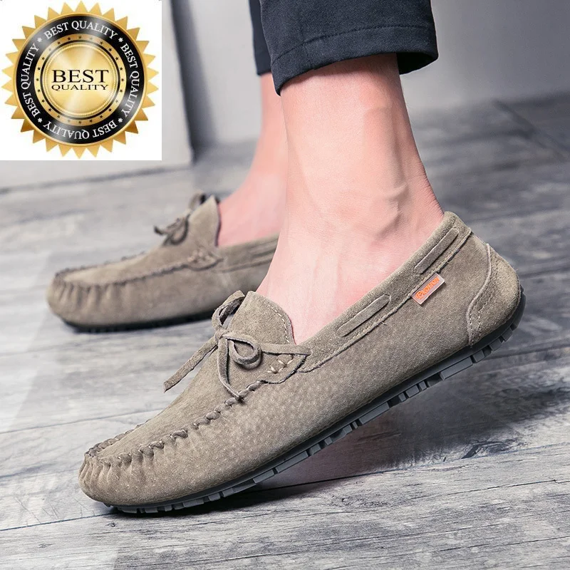 

on Men slip Casual Shoes Fashion Handmade Suede cow Leather s Loafers Moccasins 's Flats Driving men