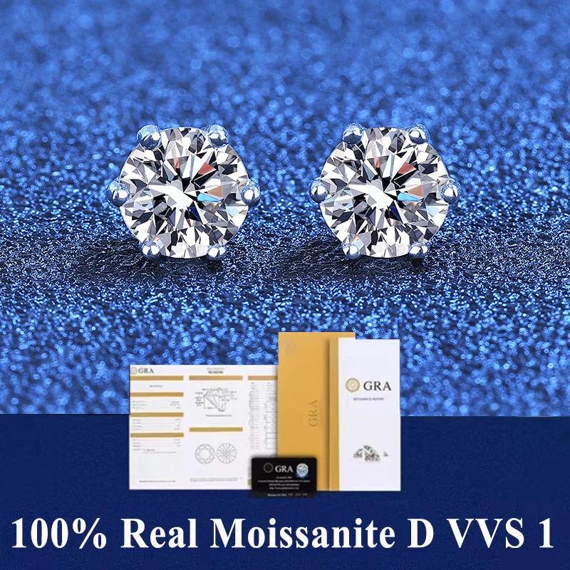 Серьги-гвоздики D VVS1 с бриллиантами для женщин