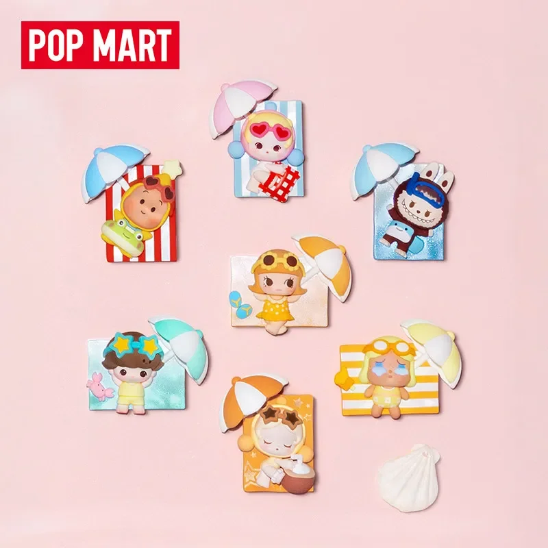 Фото POPMART POP BEAN Island Vacation Series: Магнит на холодильник, оригинальная игрушка-сюрприз в закрытой упаковке, кавайная аниме-фигурка, таинственная коробка-сюрприз №3