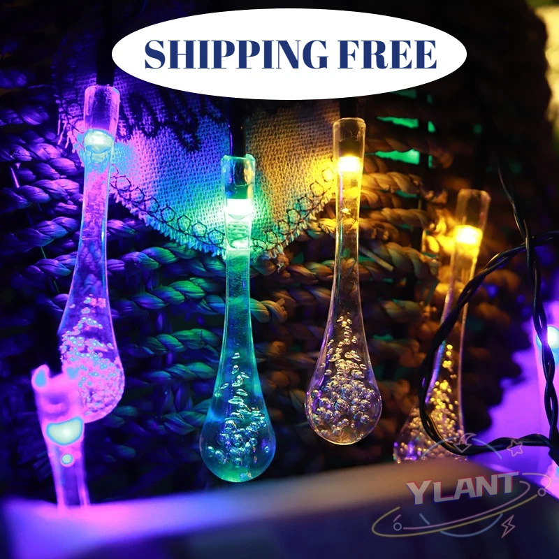 

Новинка, Сказочная гирлянда 1,5 м, 3 м, светодиодная гирлянда в виде капель воды, шариков, гирлянда для рождественской елки, украшение для дома ...