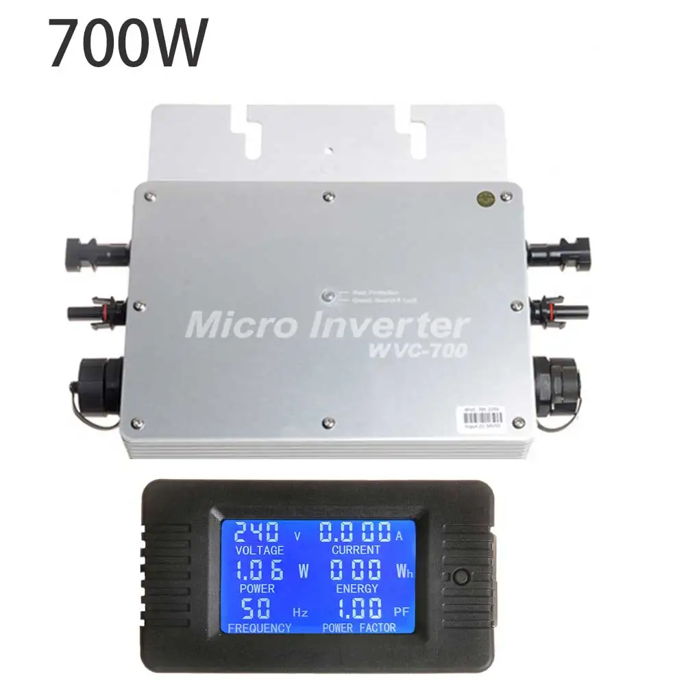 

600W/700W Solar Grid Tie Inverterr 220V Waterproof Solar Power WVC MPPT Silver Inverter Pure Sine Wave Inverter Solar Inverter
