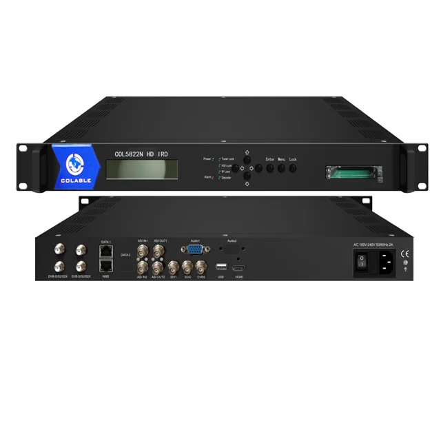

Powerful FTA & IRD Satellite Receiver decoder DVB-S/S2/S2X ASI IP mux H.265 /H.264 HD SDI IRD COL5822N
