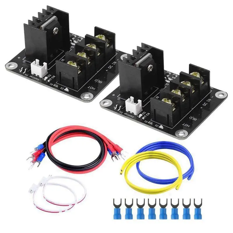 

2 Pack Heat Bed Power Module Add-On Hot Bed Power Expansion Board MOS Tube High Current Load Module For 3D Printer