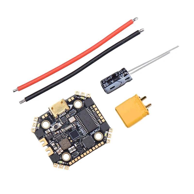 

Контроллер полета JHEMCU GHF13AIO F4 2-4S AIO, Встроенный OSD MPU6000 13A BLHELI_S 4 в 1 ESC 16*16 мм для гоночного дрона RC FPV