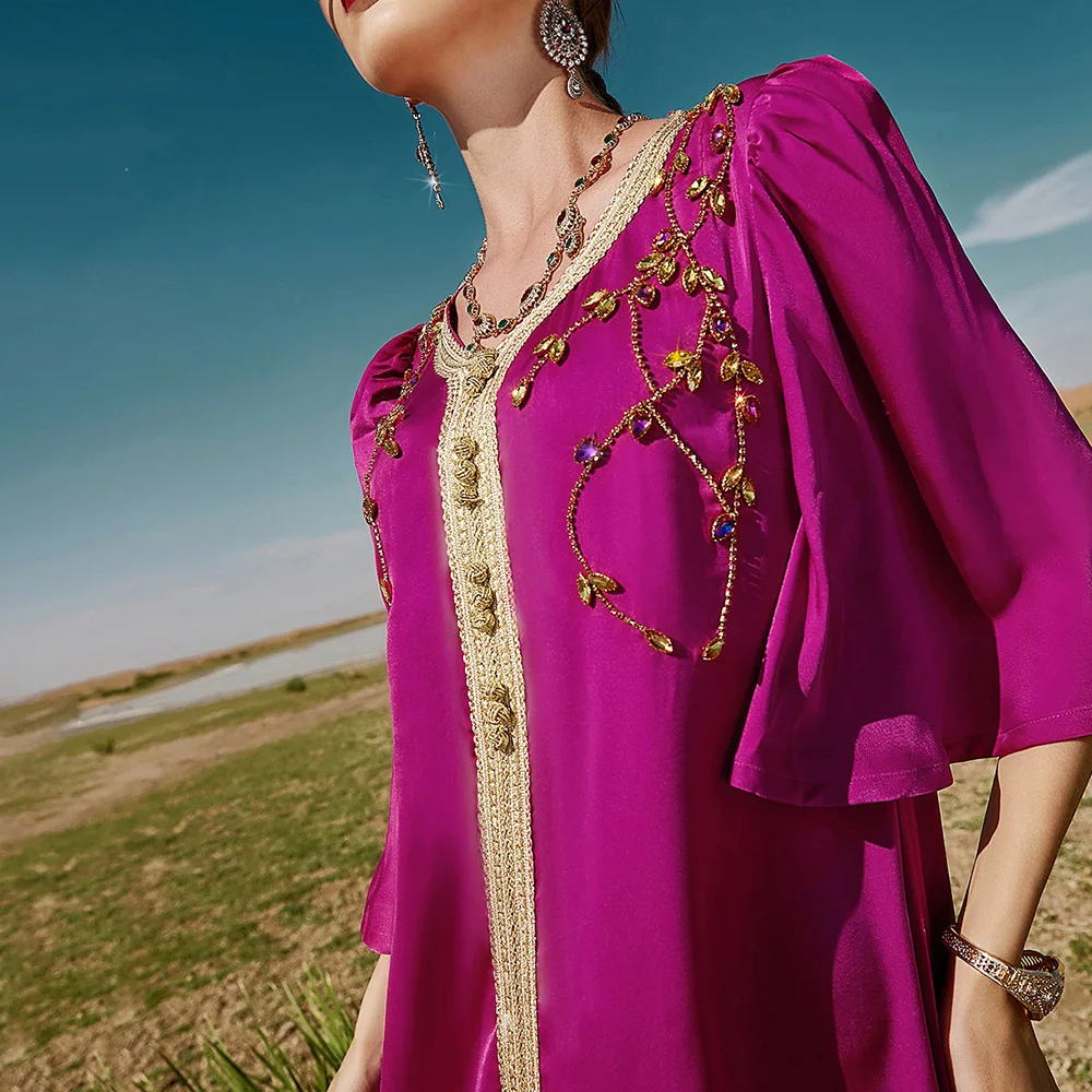 Eid Abaya Dubai Kaftan Moroccan Caftan Marocain Muslim Dress 2022 Turkey Abayas for Women Evening Islam Clothing Djellaba Femme