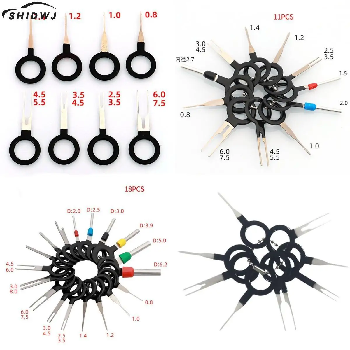 

3/8/11/18/21/26pcs Automotive Plug Terminal Remove Tool Set Key Pin Car Electrical Wire Crimp Connector Extractor Kit Accessory