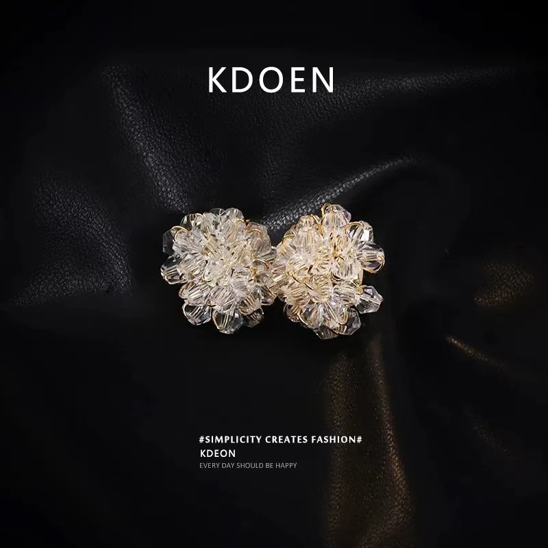 2022 новый дизайн серьги-гвоздики с имитацией кристаллов плетеные цветы корейские