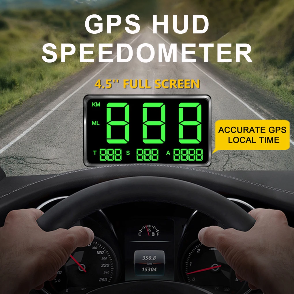 

Vehicle Head UP Speedometer Lighter Powered Overspeed Alarms Speeds Meter