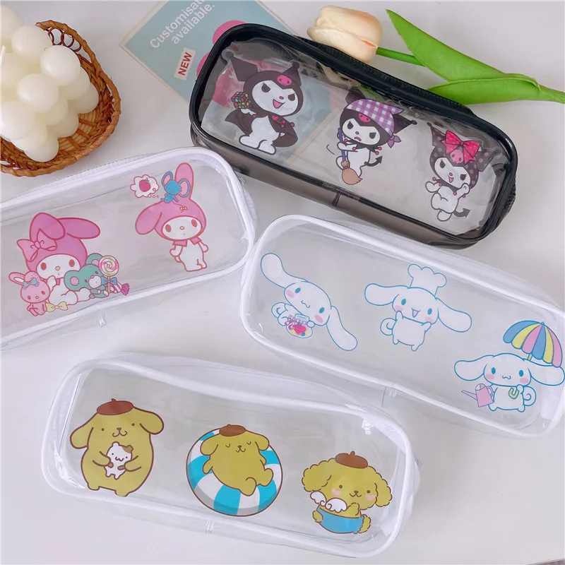 

Kawaii милый Sanrio Kuromi Cinnamoroll чехол для карандашей сделай сам украшение прозрачная фотография Рождественский подарок для детей