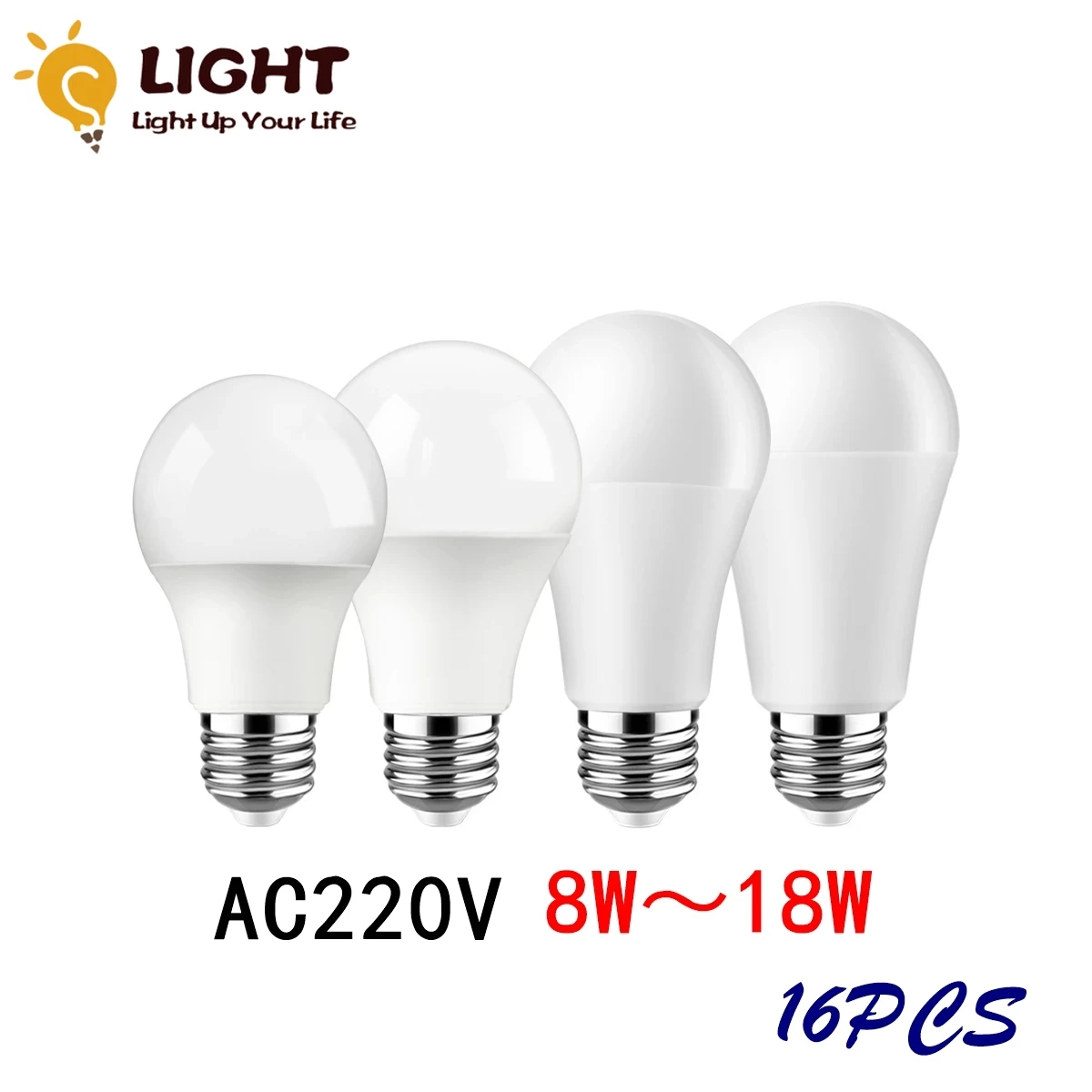 

16PC Led bulb Lamp AC 220V-240V A60 Power 8W-18W B22 E27 bombilla lampara led bulb lighting for living room for Home